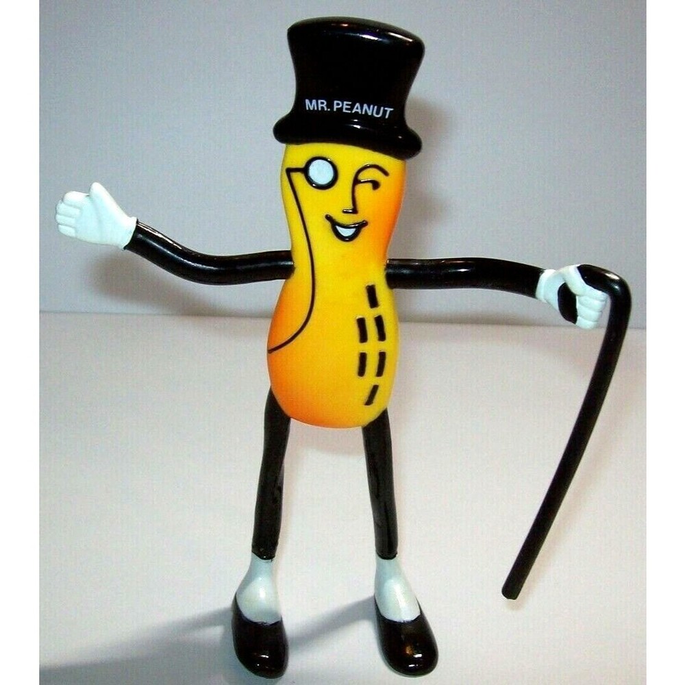 Planters Peanuts Doll Bendy Rubber Bendable Toy Figure Gift For Mom Dad Retro